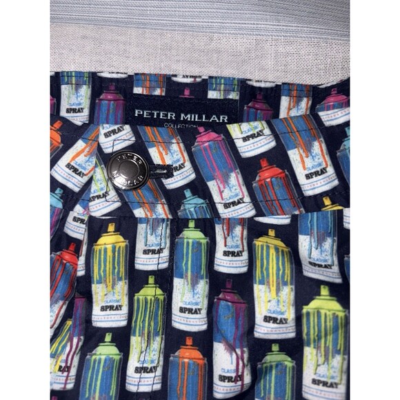 Peter Millar Board Shorts Spray Paint Can Men's Medium Lined Swim Hybrids 6.5" - Picture 3 of 13